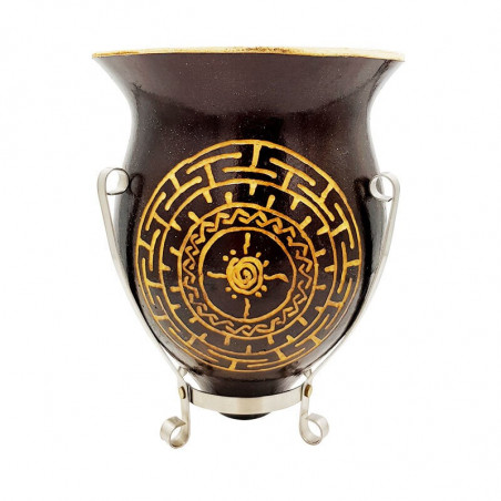 Traditional mandala calabash - with stand - buy online at Alepmarket.fr